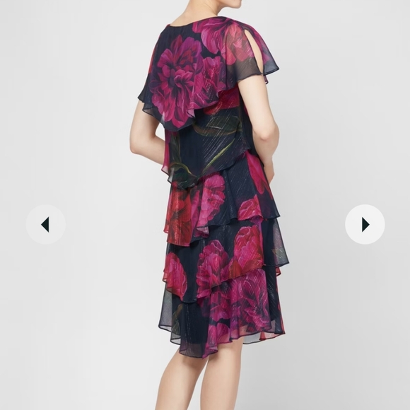 SLNY Floral Tiered Dress NWT - Picture 3 of 5